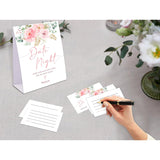 Blush Pink Floral Date Night Game, Date Night Ideas Sign With 50 Cards, Bridal Shower Game, Modern Bridal Shower Decorations, Wedding Date Night Advice - 08