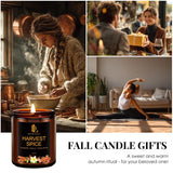 Fall Candle | Harvest Spice Scented Candle - Autumn Home Decor, 7Oz Autumn Soy Candles With 50Hr Burn Time, Holiday Thanksgiving Fall Gifts For Women Men