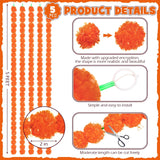 5 Pcs 5 Ft Marigold Garland Diwali Decoration Day Of The Dead Artificial Marigold Flowers Garland For Wedding Dia De Los Muertos Wedding Decoration(Orange)