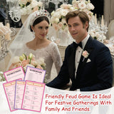 Bridal Shower Friendly Feud Game, Fun Bridal Shower Game Card For Adults, Friendly Feud Quiz For Wedding Shower Engagement Anniversary, Feud Trivia Games Bridal Shower Favor Supplies, 01