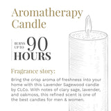 Clco. By Company Scented Candles, Lavender Sagewood Fragrance, One 14 Oz. Single Wooden Wick Aromatherapy Candle With 90 Hours Of Burn Time, White Color