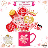 , Red Galentines Photo Props - Pack Of 35 | Galentine Photo Booth Props For Galentines Decorations | Galentines Day Decorations For Party | Galentines Day Photo Props | Valentine Photo Props