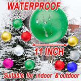 10 Pcs Outdoor Christmas Decorations, 11 Inch Large Inflatable Christmas Balls, Christmas Ornaments Decor For Front Door
