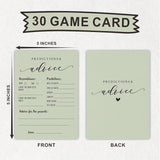 Predictions & Advice Game Cards, Minimalism Moss Green Game Cards For Baby Shower, Gender Reveal, Baby Announcement, Party Game Activity & Supplies - B01