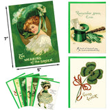 Treasure Cove St. Patrick's Day Card Set with Envelopes Green Shamrock Greeting Cards 24Pcs