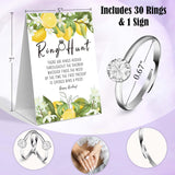 Lemon Citrus Bridal Shower Theme Decorations,The Ring Hunt Game,Bridal Shower Games,Wedding Shower,Engagement Party Games,Engagement Sign,Bachelorette Scavenger Hunt(1 Sign & 30 Rings)-N9