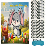 Easter Party Game, Pin The Tail On The Bunny, Sticker Tails For Bunny Game, Holiday Activity, Blindfold Included, Fun Easter Game, All Ages Game For Easter, 24 Sticker Tails