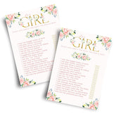 Oh Girl Baby Shower Games Hilarious - 25 Guess Who Mommy Or Daddy Game Cards - Fun Guessing Activities For Guests - Rustic Floral Theme Pink And Gold