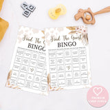 Boho Cow Find The Guest Bingo Game, Baby Shower Game, Pack Of 30 Game Cards, Gender Neutral Boy Or Girl, Fun Baby Game And Activity - Fa25