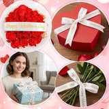 10 Yards Happy Valentine'S Day Ribbon Glitter White Gold Heart Ribbon Craft For Hair Bow Wreath Crafts Gift Wrapping Flower Bouquet Anniversary Wedding Decor Birthday Party Supply(2 Inch)