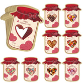 Valentines Day Cards For Kids School - 50 Pack Mason Jar Happy Valentine'S Day Card Bulk, Funny Exchange For Boys Girls Toddler School Class Classroom Party Favors (Candy Not Included)