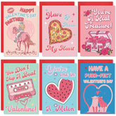 24 Pack Valentines Day Cards, Funny Valentines Card With Envelopes & Stickers, 6 Designs Valentine Cards For Kids Classroom, School, Adults, Family, Friends, Happy Love Notes For Him & Her