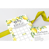 Lemon Floral Baby Shower Games - Babyq Bingo, Guest Quest, Who Knows Mommy Best, What'S In Your Phone - 25 Games Each, 1 Game Per Side
