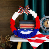 10 Pieces Veterans Day Bows For Wreath, Patriotic Wreath Bows Red Blue Natural Burlap Bows American Stars Craft Bows Christmas Decorations Tree Bows For Front Door Supplies