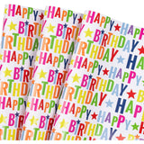 Birthday Wrapping Paper Sheet - 6 Sheets Colorful Happy Birthday Design Folded Flat For Birthday, Baby Shower, Party, Holiday - 19.7 Inch X 27.5 Inch Per Sheet