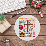 Christian Christmas Mouse Pad For Desk, O Holy Night Jesus Is The Reason Decor Mousepad For Desktop Home Office Dorm Computers Laptop, Religious Office Supplies Desk Accessories, 8.7X8.7 Inch