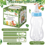 52 Pcs Baby Shower Games Gift Sets Large Baby Bottle For Shower Game Guess How Many Candies Baby Shower Decorations For Baby Shower Favors Games Gender Reveal(Dinosaur Style)
