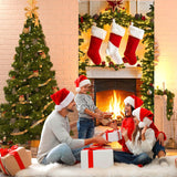 Christmas Fireplace Door Cover Banner With Stockings & Sign - Photo Booth Prop Background For Holidays Indoor/Outdoor