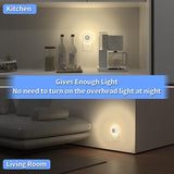 4 Pack LED Night Light with High Low Off Switch Warm White Indoor Plug In Nightlights for Bedroom Hallway Bathroom