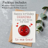 Handmade Birthday Card For Grandma, Handcrafted Grandmother Birthday Gift, Happy Birthday Grandma Card, Grandmas Birthday Card, Grandmas Birthday Gifts, Hand Painted Pebble Card For Nana