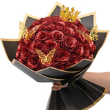 36+20 Glitter Roses Bouquet, Diy Fake Flowers Bouquet, Craft The Initials Of Your Loves' Name With Artificial Rose Bouquet For Valentines, Anniversary, Wedding, Red & White