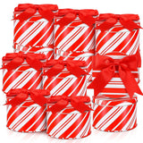 12 Sets Christmas Cookie Tins With Lids Red And White Candy Cane Design Christmas Cookie Tins Xmas Metal Round Box For Gift Giving Decorative Storage Containers Party Holiday Treats Cookie Jars