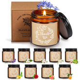 10 Pcs Thank You Candle Valentines Employee Appreciation Gift Bulk 3.5 Oz Soy Wax Scented Jar Candles For Friend Boss Employee Staff Volunteer Teacher Secretaries, 10 Fragrance(Classic Scent)