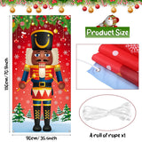 Christmas Nutcracker Door Cover - Merry Holiday Hanging Decor For Indoor Outdoor Front Door - Xmas Wrap Supplies 71 X 35 Inch (Black)