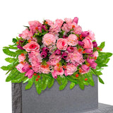 Sympathy Flower For Headstone - Artificial Tulips Roses Grave Flowers For Cemetery Easy Fit Outdoor Decoration