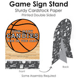 Big Dot of Happiness Nothin’ but Net - Basketball - How Many Candies Baby Shower or Birthday Party Game - 1 Stand and 40 Cards - Candy Guessing Game