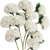 12Pcs 15.4In Artificial Hydrangea Silk Flowers Bouquet Faux Hydrangea Stems For Wedding Centerpieces Home Decor (White,12Pcs)