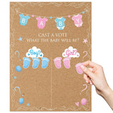 Gender Reveal Games Kit, Gender Reveal Voting Poster Board With 54 Voting Stickers For Gender Reveal Party Game Decorations(Brown)