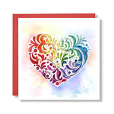 Mother'S Day Card, Multicolor Love Heart Greeting Card, Heart Card, Artful Quilled Quilling Card For Wedding, Anniversary, Birthday, Mothers Day, Valentine, Friend Mom Couple (Heart)