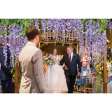 12 Pack 3.6 Feet Artificial Fake Wisteria Vine Ratta Hanging Garland Silk Flowers String Home Party Wedding Decor (Purple 2)