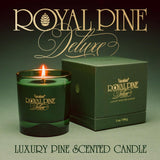 Royal Pine Deluxe Pine-Scented Candle By Sunscreen, Premium Soy-Blend Wax, 70-Hour Long Burning, Winter House Decor, Gift For Women & Men, 7 Oz.