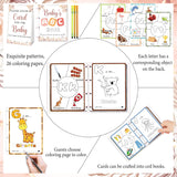 First Abc Book Shower Activity Keepsake Game, A To Z Animal Coloring Cards And 24 Watercolor Pen Interactive Shower Activities For Guests, Keepsake Alternative To Guest Book (Boho)