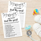Baby Shower Games, Find The Guest Baby Shower Game, Gender Reveal Party Supplies, Baby Shower Decorations, Baby Shower Party Games Supplies & Activities, 30 Game Cards Included