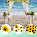 150 Pieces Fake Sunflower Artificial Silk Sunflower Heads Faux Flowers Decoration Yellow Floral Arrangements For Craft Home Party Wedding Decor, 1.57 Inch, 2.75 Inch, 3.5 Inch, 5.1 Inch