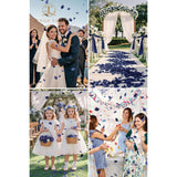 200Pcs Rose Petals And Fake Roses Artificial Flowers For Wedding Decor, Bridal Shower, Party Decoration - Silk Flower Petals Bulk Pack (Navy Blue)