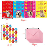 Valentines Cards Scratch Sniff Puppy Card Valentine Strawberry Scented Pet Notecard With Envelopes Stickers For Kids Boys Girls School Classroom Party Favors Exchange Supplies 28Pcs