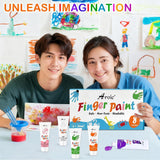 8Pcs Washable Finger Paint, Non-Toxic Finger Paints 8Colors(1.05Fl Oz), Art Supplies Painting Supplies Gifts, Hand Paint Diy Crafts For Children Age 13+ And Adults