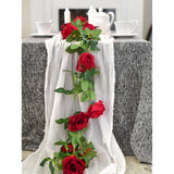 FiveSeasonStuff 29 Ft 4 Pack Rose Silk Flower Garland Artificial Flowers Decoration Hanging Floral Décor for Wedding Baby Shower Birthday Party Garden (Venetian Red)