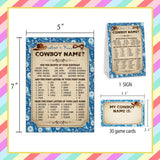 What'S Your Cowboy Name For Baby Shower Game, Birthday Party Decoration, Pack 1 Sign And 30 Name Stickers, Baby Shower Games, Gender Neutral Party Supplies(Mzg05)