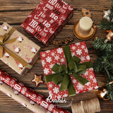Christmas Wrapping Paper Red White Gift Wrap 3 Rolls Snowflakes Gnomes Hoho Printed Assortment - Mini Roll 17 Inch X 120 Inch(10Feet) Per Roll