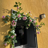 5.9Ft Bendable Rose Flower Garlands, Artificial Silk Wild Roses Vine Hanging Flowers For Wall Fireplace Fence Table Centerpieces Trellis Wedding Indoor Outdoor Spring Decor(Pink, 1Pc)