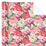 Floral Wrapping Paper Roll - Mini Roll - 17 Inch X 9.8 Feet - Red Pink Flower Wrapping Paper Perfect For Girls Women Birthday, Wedding, Bridal Shower