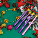 4-Piece Christmas Flameless Candle Set With Gold Metal Advent Remote Control Wreath Ring Candle Holder - Purple & Pink Taper Candles For Home Table Decorations