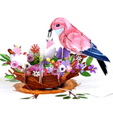 Mommy Bird Feeding Babies Pop Up Card For Mother'S Day, Birthday