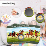 Horse Race Scratch Off Games, Kentucky Horse Derby Ice Breaker Cards For Horse Racing Lover Party, 50 Sets With Stickers