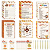 139 Pcs Thanksgiving Party Games Set Friendsgiving Game Decorations Turkey Trivia Scramble Activities Paper Cards For Adults Family Word Search Card Harvest Festival Fall Holiday Supplies Favors